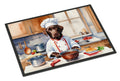 Chocolate Labrador Retriever The Chef Doormat Indoor Outdoor 18H X 27W Front Door Mat Rugs for Entryway, Non Slip Washable