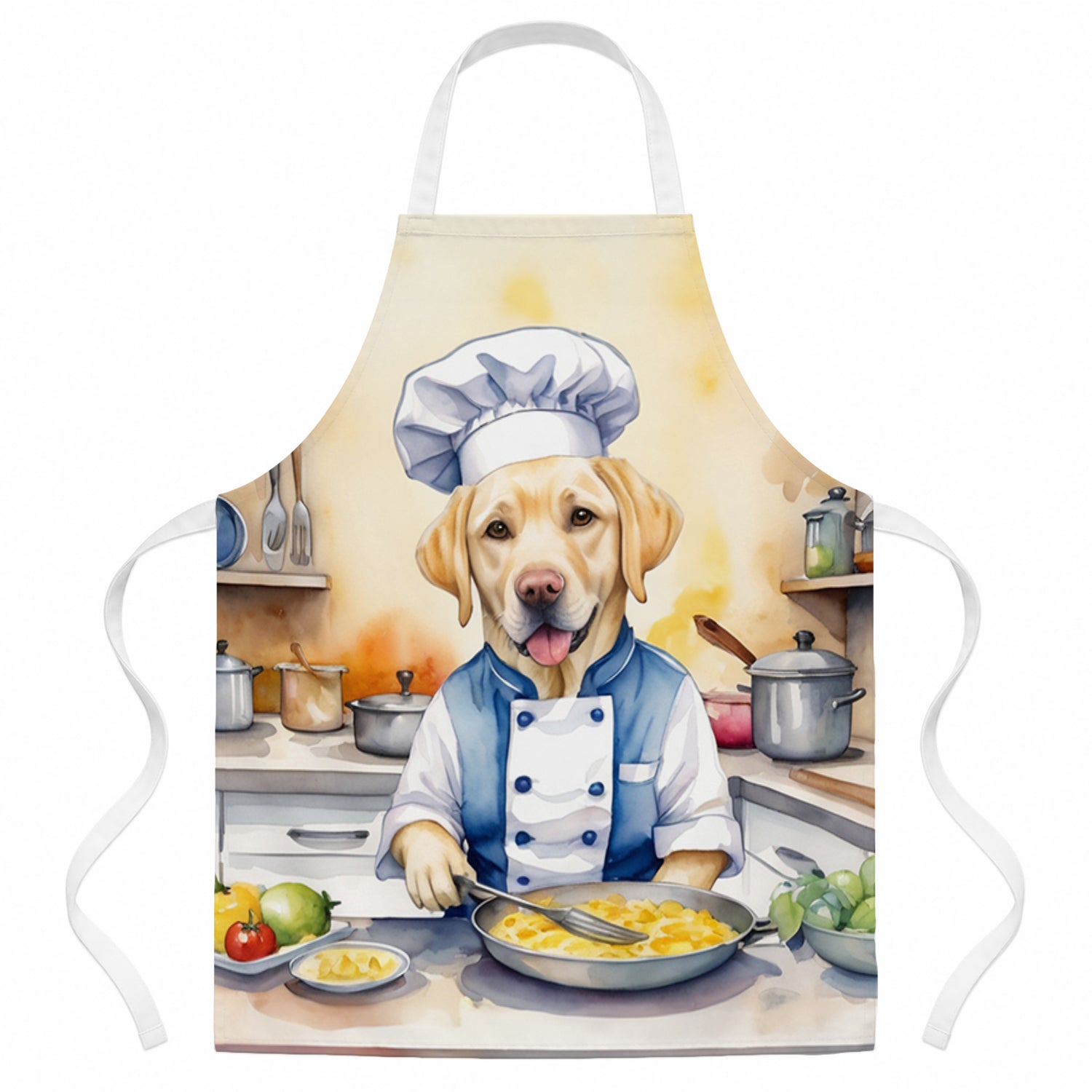 Yellow Labrador Retriever The Chef Apron Cooking Kitchen Server Baking Crafts Gardening for Adult Women Men, Unisex, Large, Multicolor