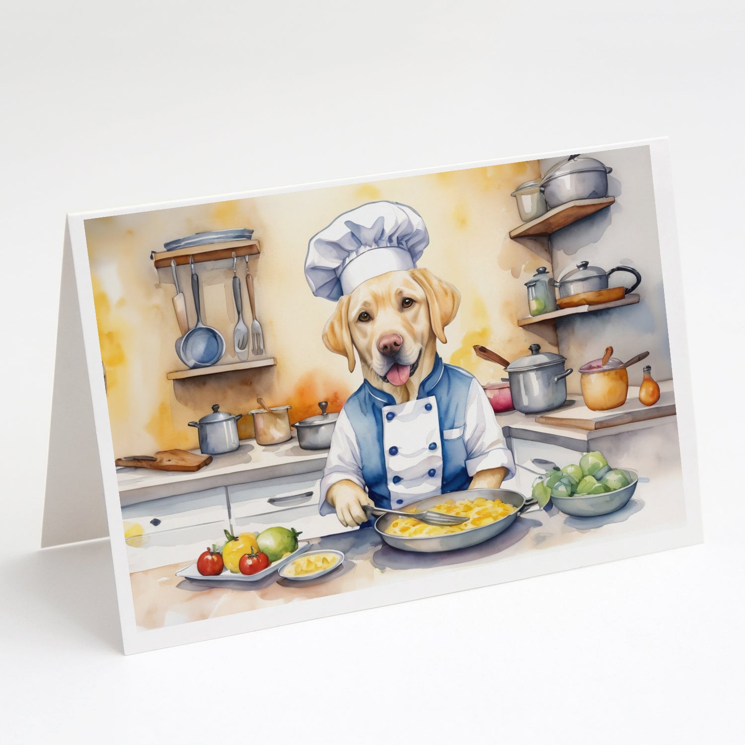 Yellow Labrador Retriever The Chef Greeting Cards Pack of 8 Blank Cards with Envelopes Whimsical A7 Size 5x7