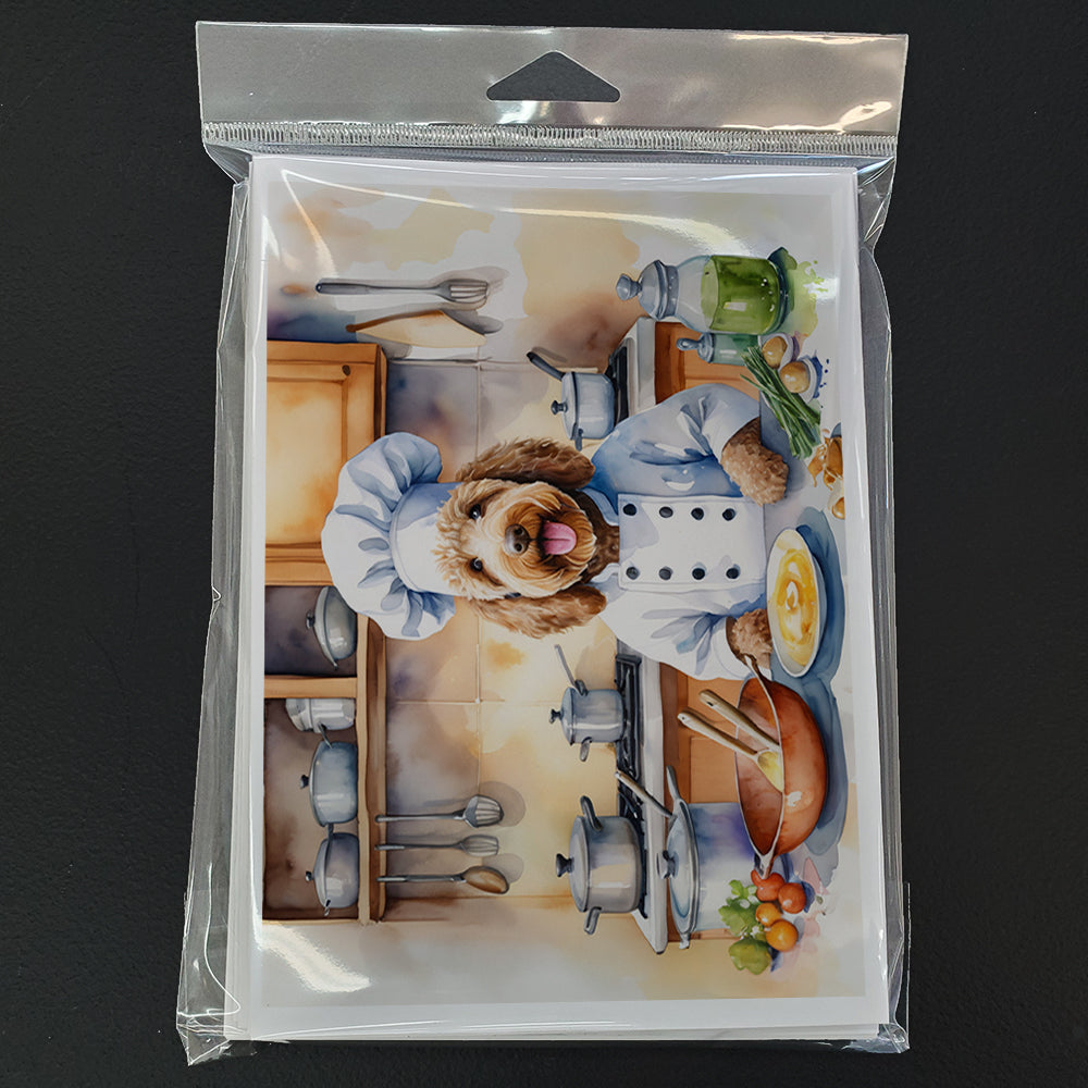 Labradoodle The Chef Greeting Cards Pack of 8 Blank Cards with Envelopes Whimsical A7 Size 5x7