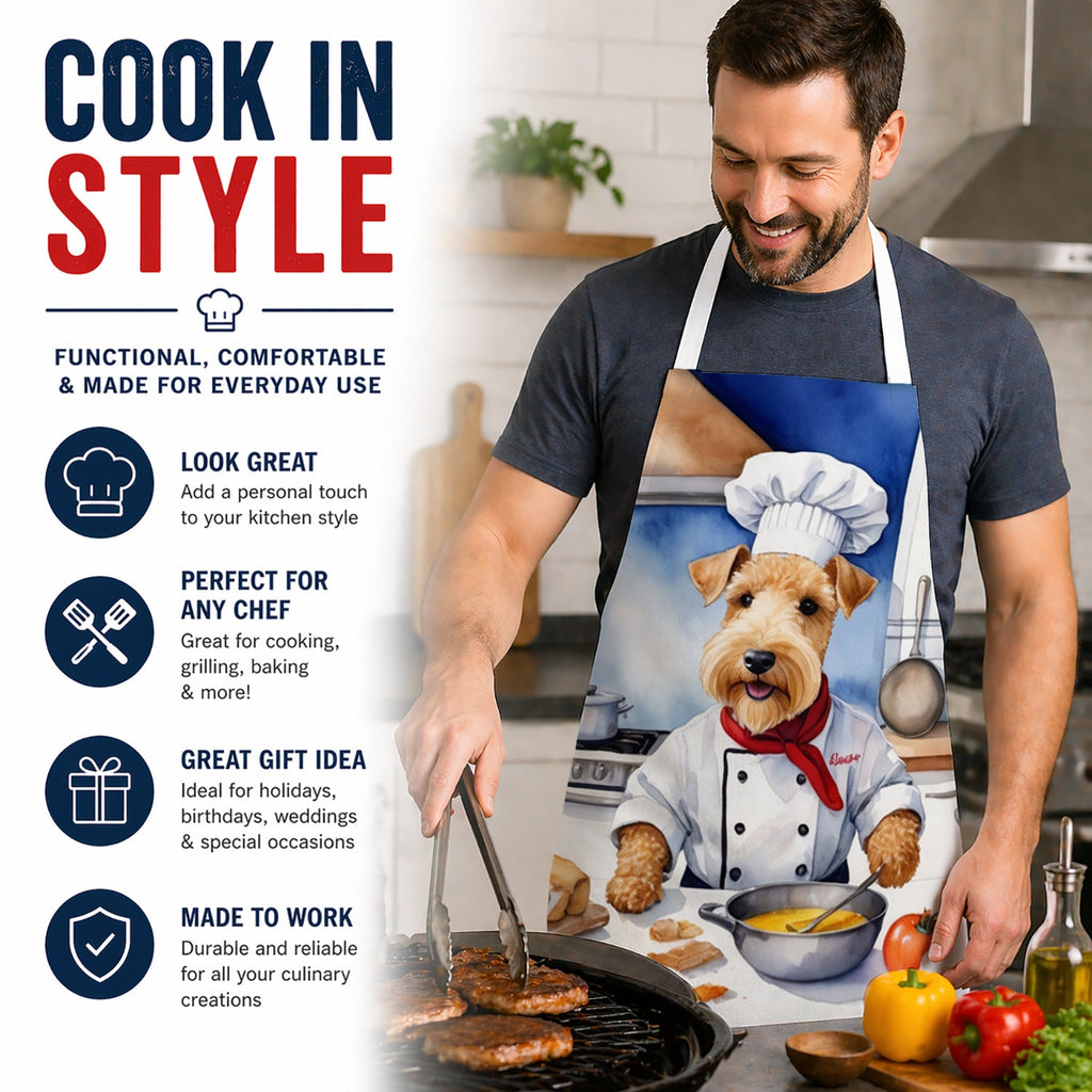 Lakeland Terrier The Chef Apron Cooking Kitchen Server Baking Crafts Gardening for Adult Women Men, Unisex, Large, Multicolor