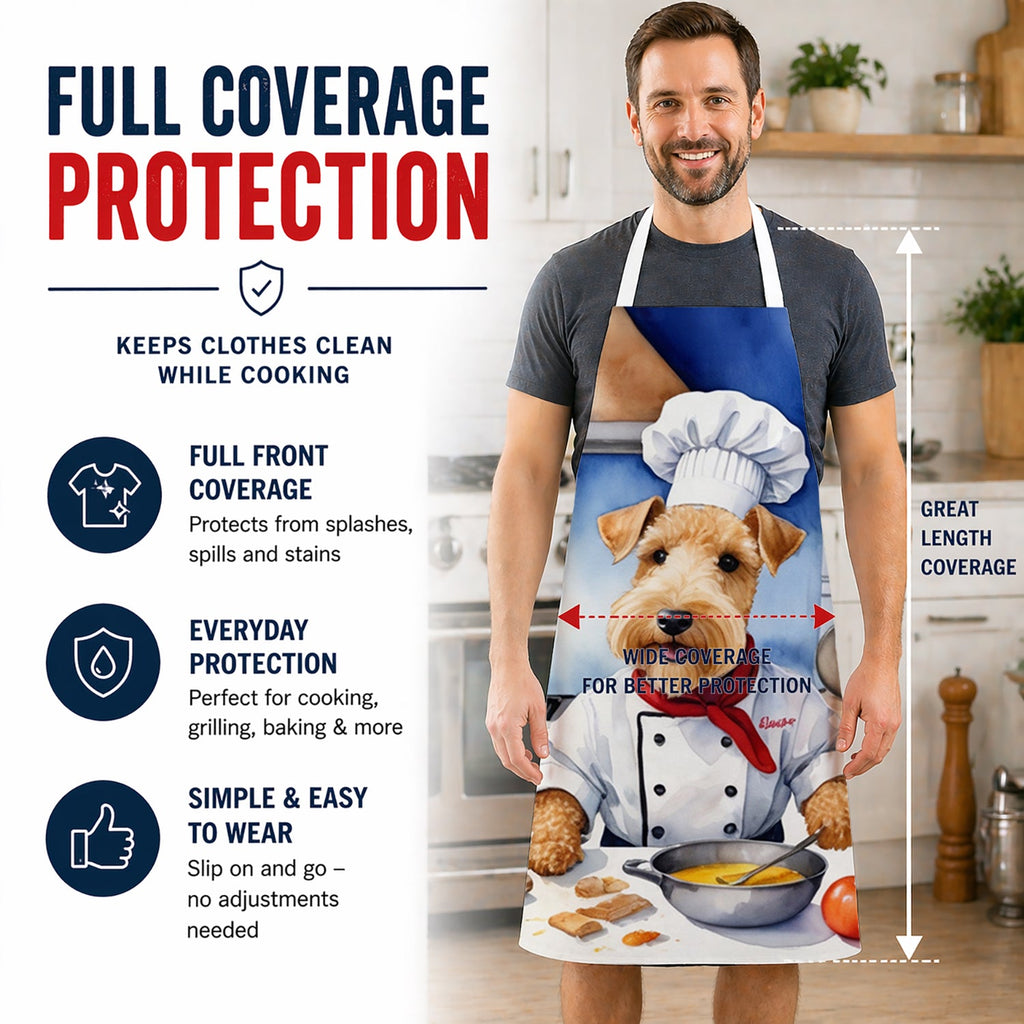 Lakeland Terrier The Chef Apron Cooking Kitchen Server Baking Crafts Gardening for Adult Women Men, Unisex, Large, Multicolor
