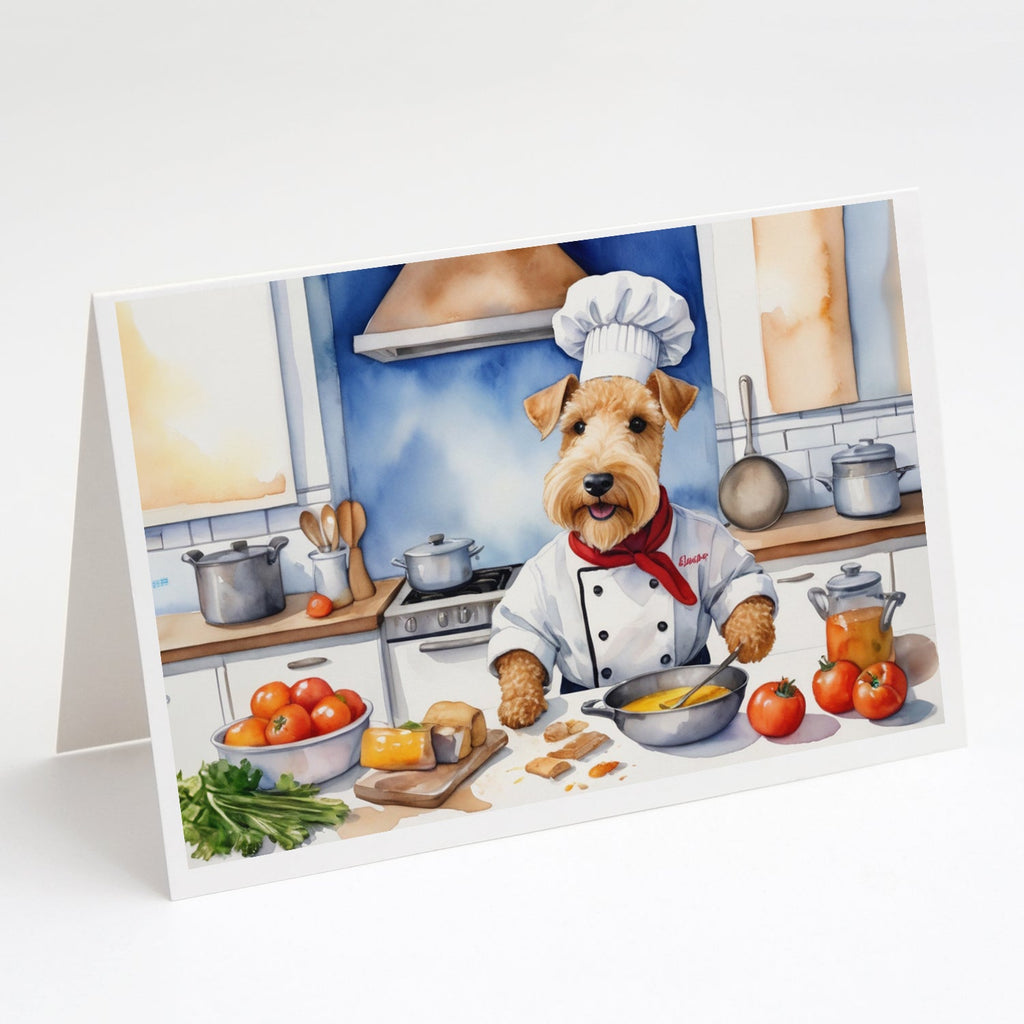 Lakeland Terrier The Chef Greeting Cards Pack of 8 Blank Cards with Envelopes Whimsical A7 Size 5x7