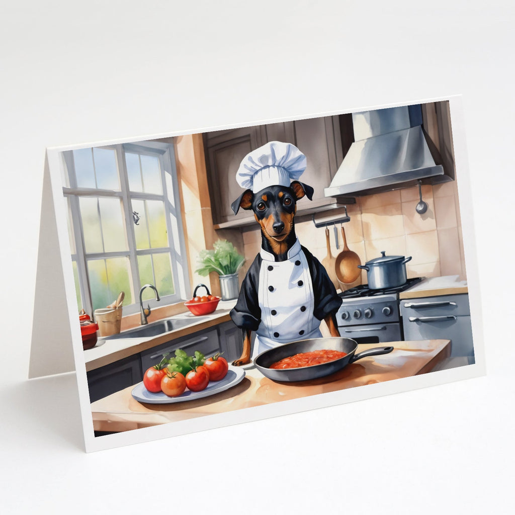 Manchester Terrier The Chef Greeting Cards Pack of 8 Blank Cards with Envelopes Whimsical A7 Size 5x7
