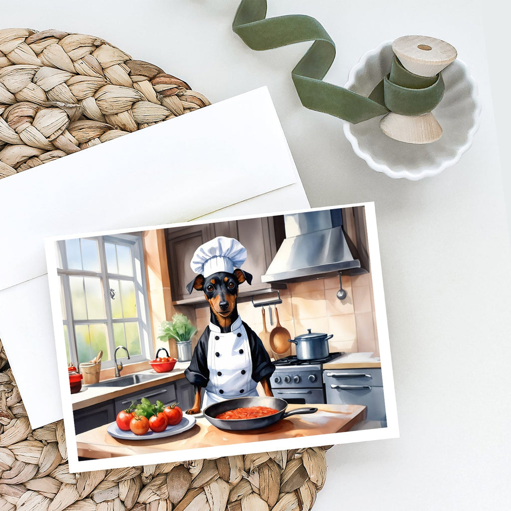 Manchester Terrier The Chef Greeting Cards Pack of 8 Blank Cards with Envelopes Whimsical A7 Size 5x7