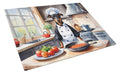 Manchester Terrier The Chef Cutting Board Tempered Glass Kitchen Cutting Surface, Heat Resistant Chopping, Non-Slip Feet, Food Prep & Serving