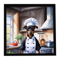 Manchester Terrier The Chef Framed Metal Print Bathroom, Kitchen, Office, Home Decor Wall Art Ready to Hang, Square, 8X8