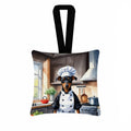 Manchester Terrier The Chef Hanging Square Fabric Ornament 3.5 × 3.5 Decorative Door-Knob & Tree Hanger, Soft Fabric