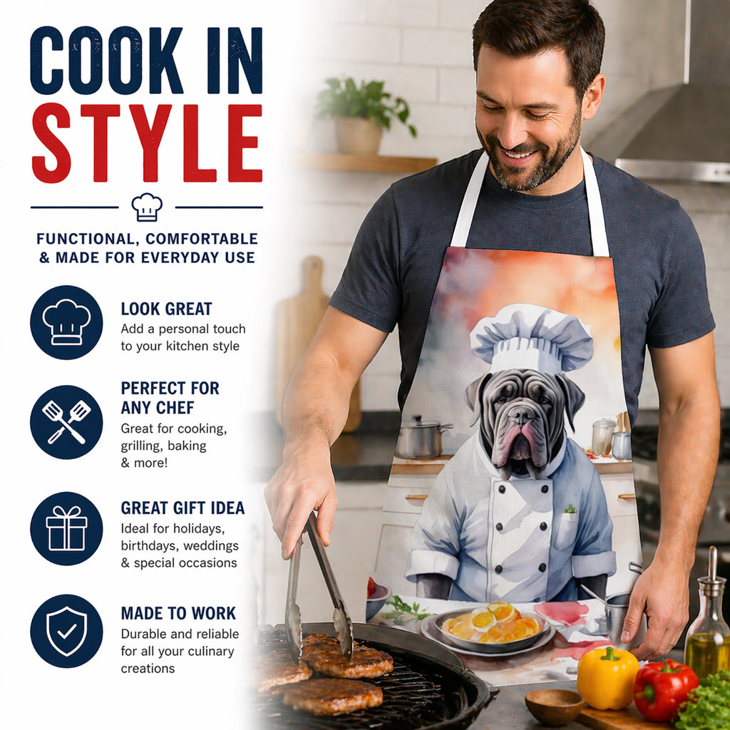 Neapolitan Mastiff The Chef Apron Cooking Kitchen Server Baking Crafts Gardening for Adult Women Men, Unisex, Large, Multicolor