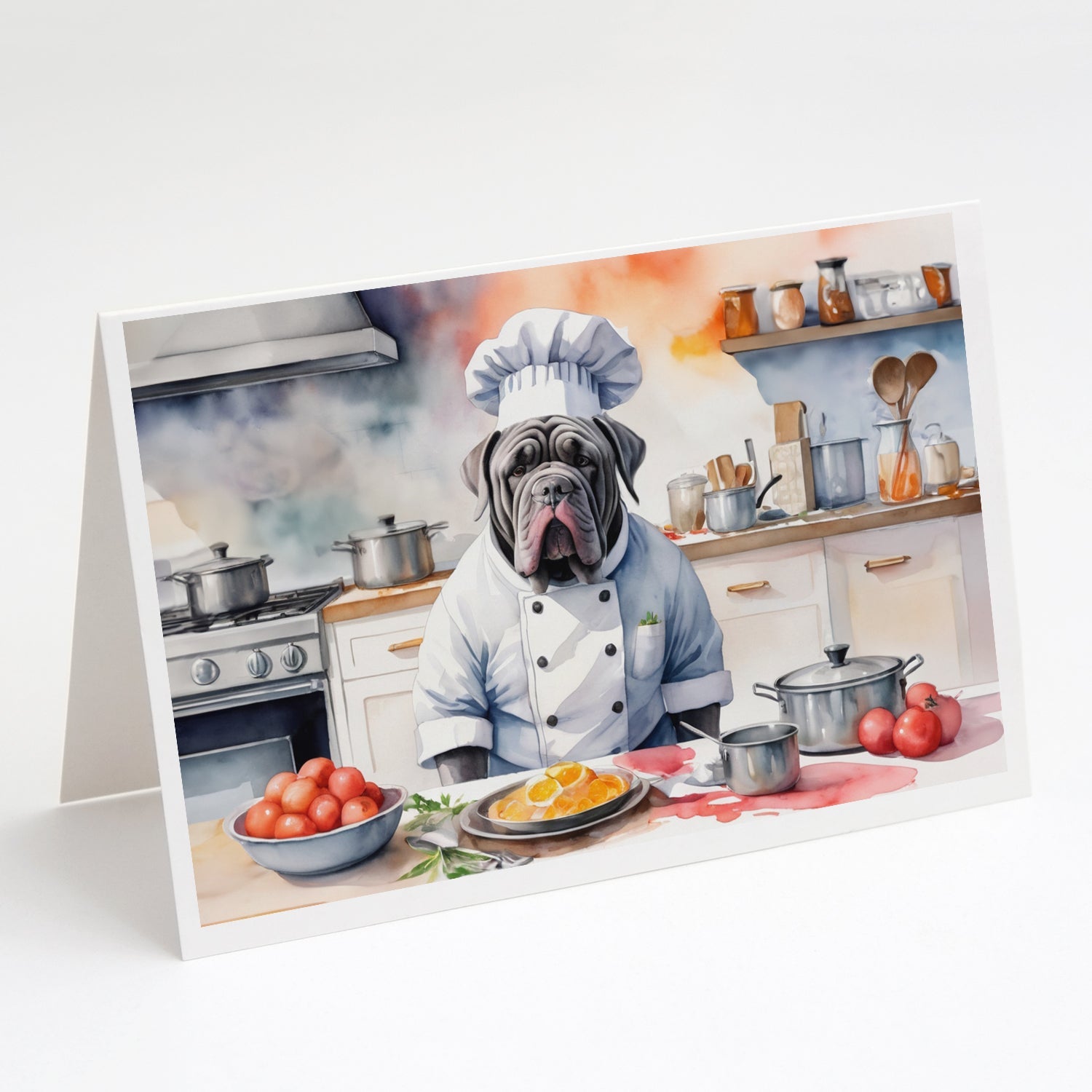 Neapolitan Mastiff The Chef Greeting Cards Pack of 8 Blank Cards with Envelopes Whimsical A7 Size 5x7