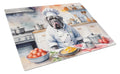 Neapolitan Mastiff The Chef Cutting Board Tempered Glass Kitchen Cutting Surface, Heat Resistant Chopping, Non-Slip Feet, Food Prep & Serving