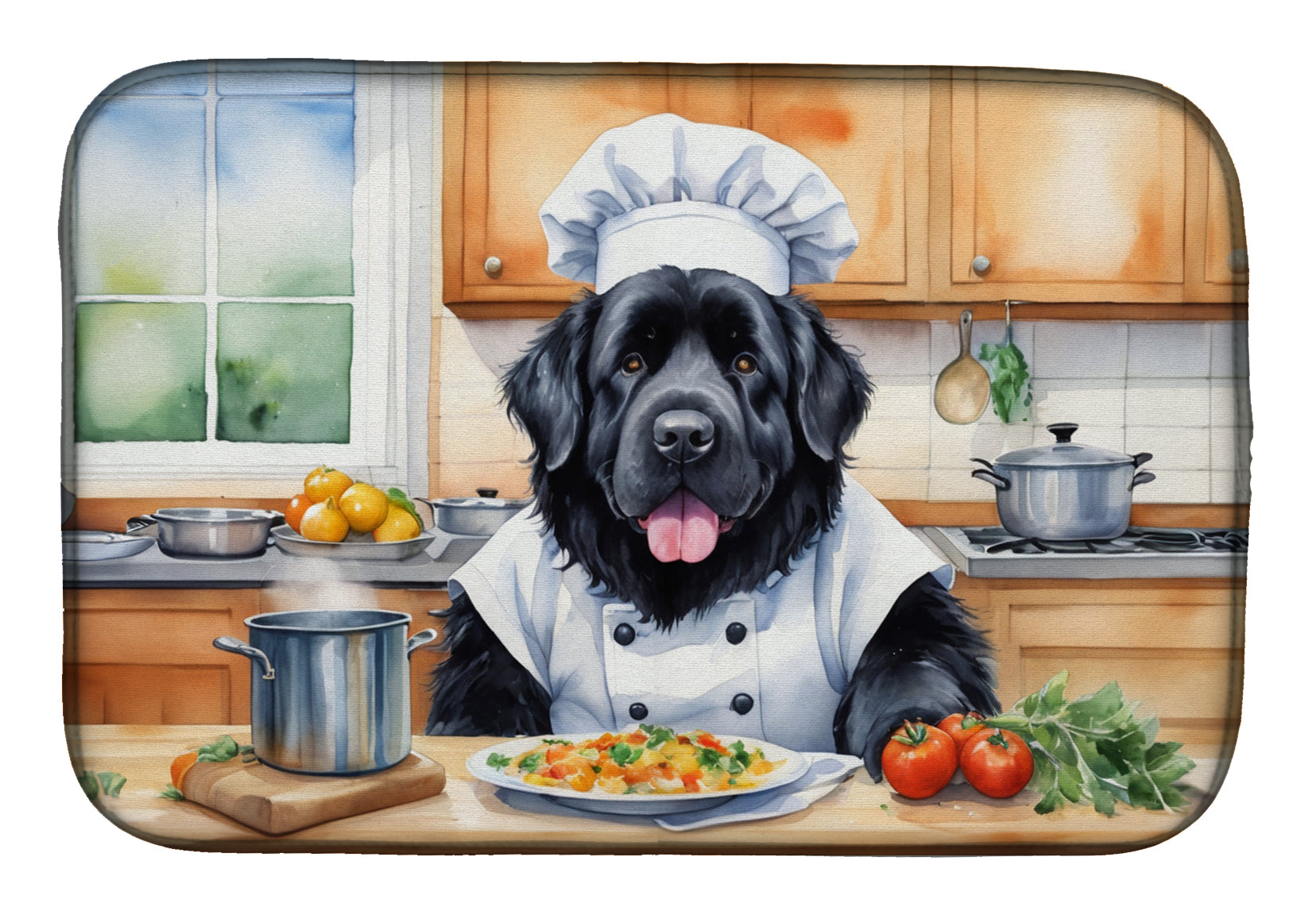 Newfoundland The Chef Dish Drying Mat Absorbent Dish Drying Mat Pad for Kitchen Counter Dish Drainer Mat for Countertop, 14 x 21", Multicolor