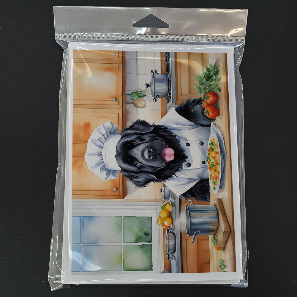 Newfoundland The Chef Greeting Cards Pack of 8 Blank Cards with Envelopes Whimsical A7 Size 5x7