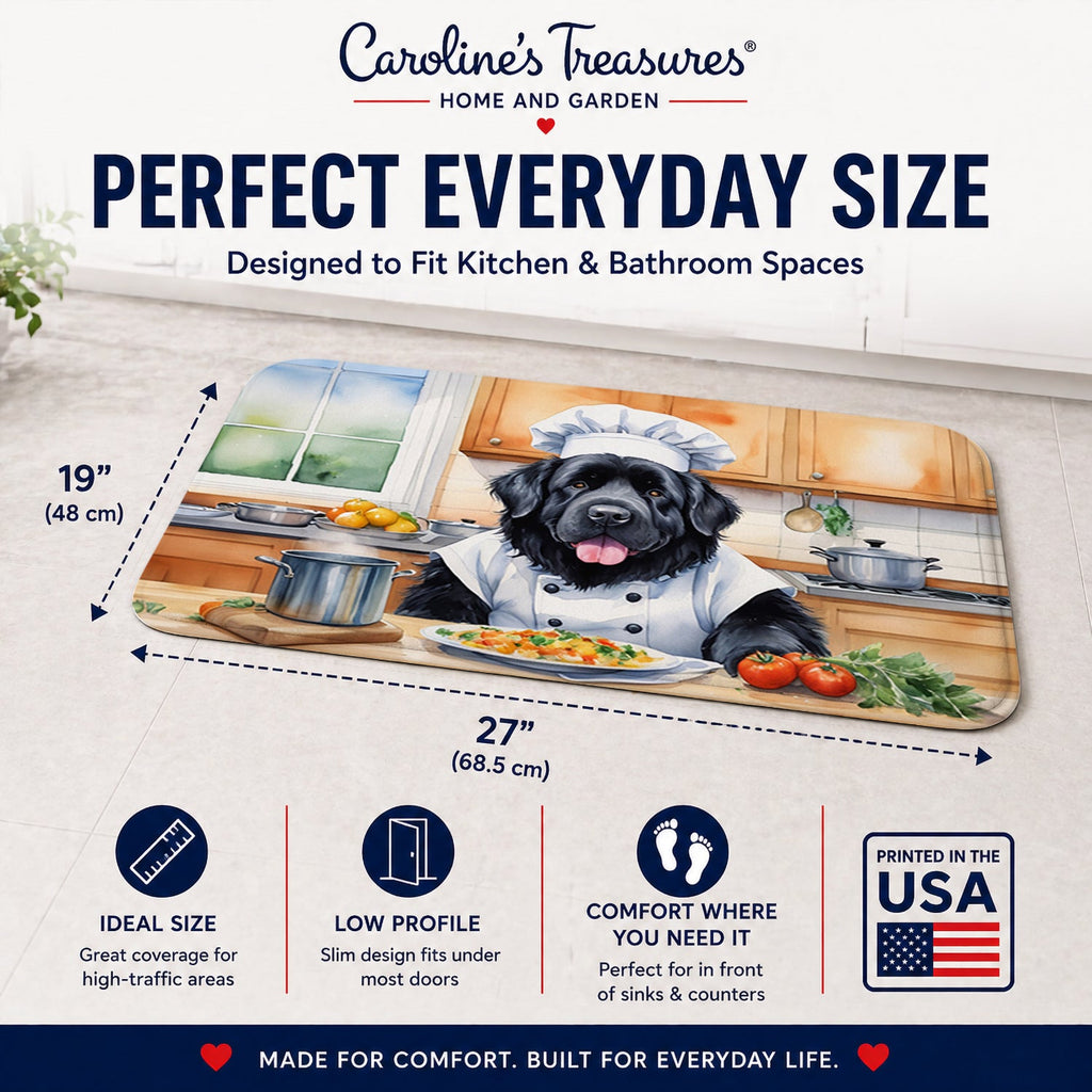 Newfoundland The Chef Memory Foam Kitchen Mat Machine Washable Anti-Fatigue Cushion Comfort Bath or Kitchen Rug