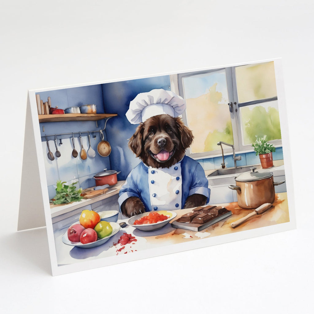 Newfoundland The Chef Greeting Cards Pack of 8 Blank Cards with Envelopes Whimsical A7 Size 5x7