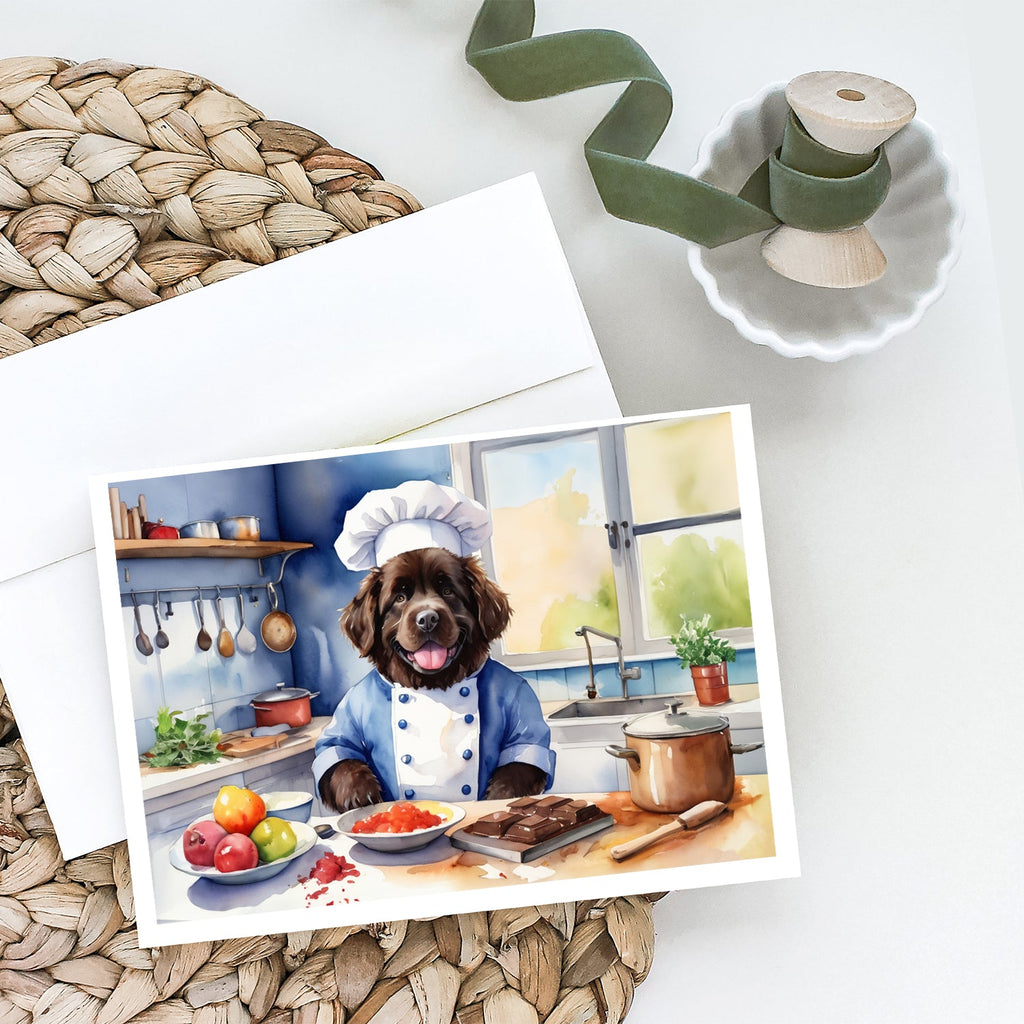 Newfoundland The Chef Greeting Cards Pack of 8 Blank Cards with Envelopes Whimsical A7 Size 5x7