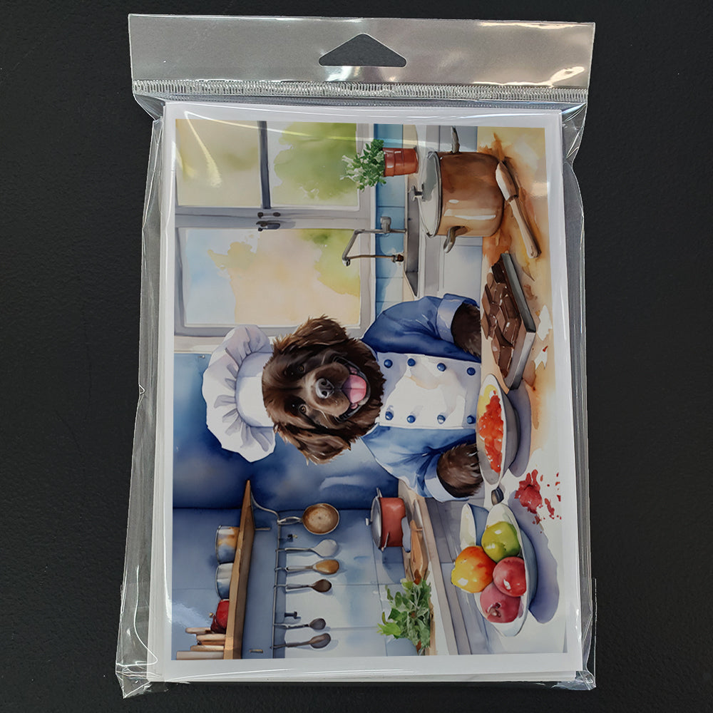 Newfoundland The Chef Greeting Cards Pack of 8 Blank Cards with Envelopes Whimsical A7 Size 5x7