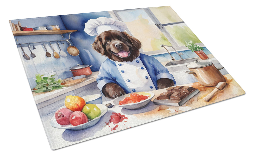 Newfoundland The Chef Cutting Board Tempered Glass Kitchen Cutting Surface, Heat Resistant Chopping, Non-Slip Feet, Food Prep & Serving