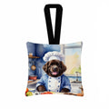 Newfoundland The Chef Hanging Square Fabric Ornament 3.5 × 3.5 Decorative Door-Knob & Tree Hanger, Soft Fabric