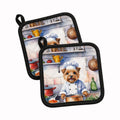 Norfolk Terrier The Chef Pot Holder Set of 2 Heat Resistant Quilted Hot Pads 7.5 x 7.5 Inch, Insulated Kitchen Trivets for Cooking & Baking