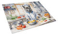 Norwegian Elkhound The Chef Cutting Board Tempered Glass Kitchen Cutting Surface, Heat Resistant Chopping, Non-Slip Feet, Food Prep & Serving