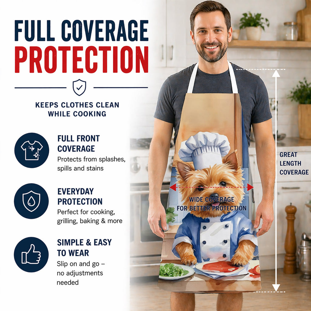 Norwich Terrier The Chef Apron Cooking Kitchen Server Baking Crafts Gardening for Adult Women Men, Unisex, Large, Multicolor