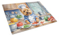 Norwich Terrier The Chef Cutting Board Tempered Glass Kitchen Cutting Surface, Heat Resistant Chopping, Non-Slip Feet, Food Prep & Serving