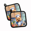 Norwich Terrier The Chef Pot Holder Set of 2 Heat Resistant Quilted Hot Pads 7.5 x 7.5 Inch, Insulated Kitchen Trivets for Cooking & Baking