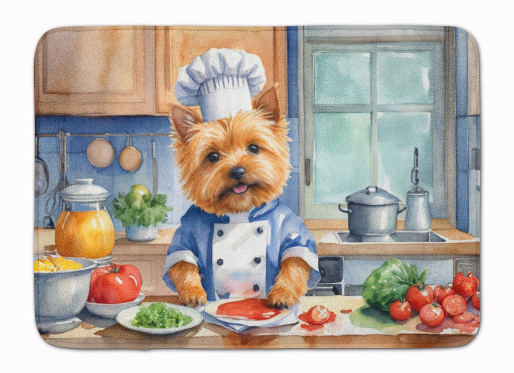Norwich Terrier The Chef Memory Foam Kitchen Mat Machine Washable Anti-Fatigue Cushion Comfort Bath or Kitchen Rug