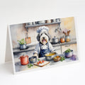Old English Sheepdog The Chef Greeting Cards Pack of 8 Blank Cards with Envelopes Whimsical A7 Size 5x7