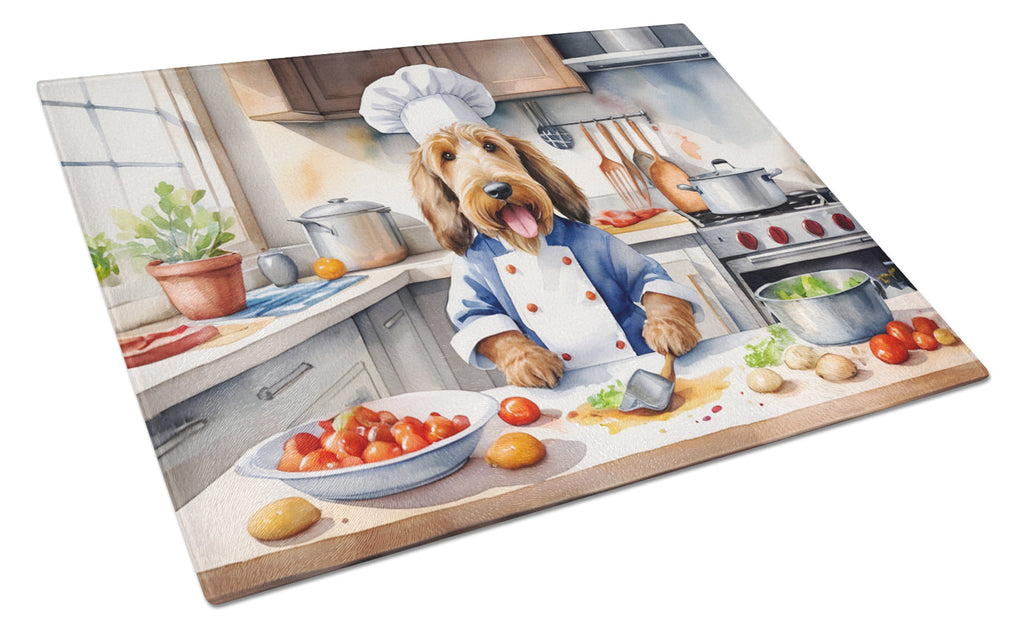 Otterhound The Chef Cutting Board Tempered Glass Kitchen Cutting Surface, Heat Resistant Chopping, Non-Slip Feet, Food Prep & Serving