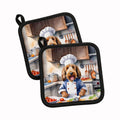 Otterhound The Chef Pot Holder Set of 2 Heat Resistant Quilted Hot Pads 7.5 x 7.5 Inch, Insulated Kitchen Trivets for Cooking & Baking