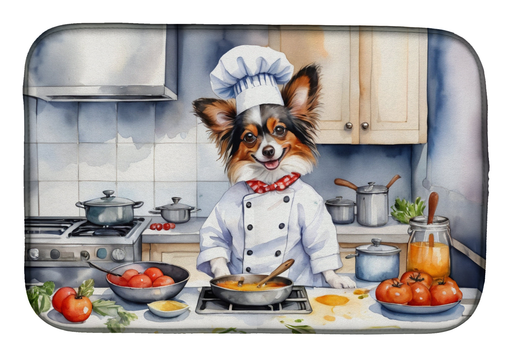 Papillon The Chef Dish Drying Mat Absorbent Dish Drying Mat Pad for Kitchen Counter Dish Drainer Mat for Countertop, 14 x 21", Multicolor