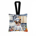 Papillon The Chef Hanging Square Fabric Ornament 3.5 × 3.5 Decorative Door-Knob & Tree Hanger, Soft Fabric