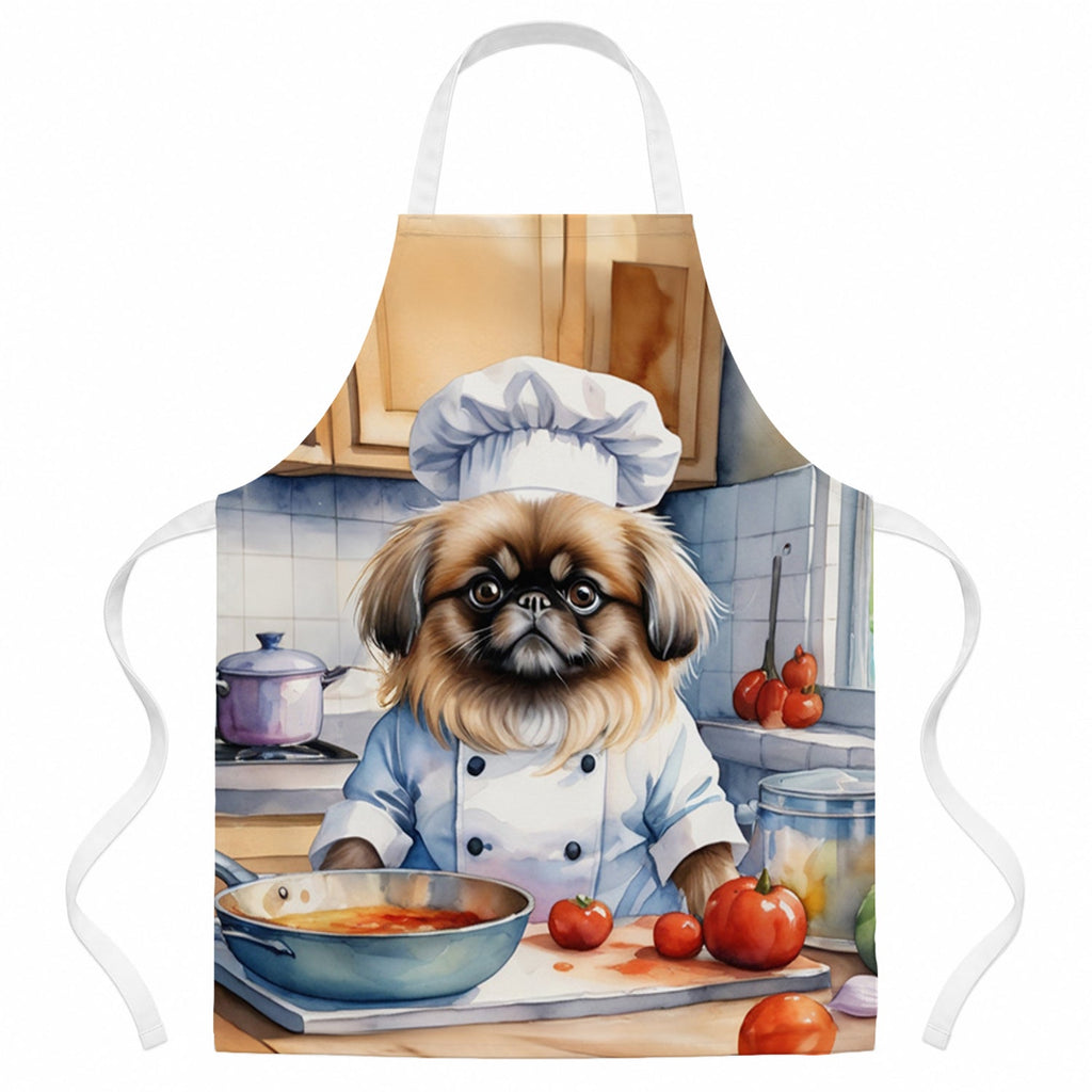 Pekingese The Chef Apron Cooking Kitchen Server Baking Crafts Gardening for Adult Women Men, Unisex, Large, Multicolor