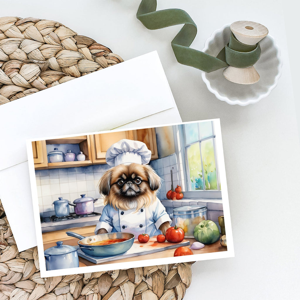 Pekingese The Chef Greeting Cards Pack of 8 Blank Cards with Envelopes Whimsical A7 Size 5x7