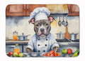 Pit Bull Terrier The Chef Memory Foam Kitchen Mat Machine Washable Anti-Fatigue Cushion Comfort Bath or Kitchen Rug