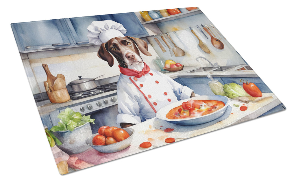 Pointer The Chef Cutting Board Tempered Glass Kitchen Cutting Surface, Heat Resistant Chopping, Non-Slip Feet, Food Prep & Serving