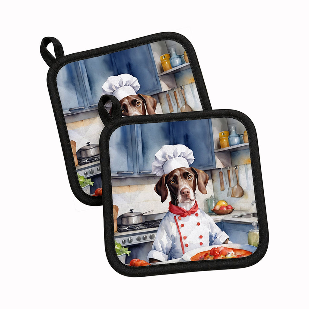 Pointer The Chef Pot Holder Set of 2 Heat Resistant Quilted Hot Pads 7.5 x 7.5 Inch, Insulated Kitchen Trivets for Cooking & Baking