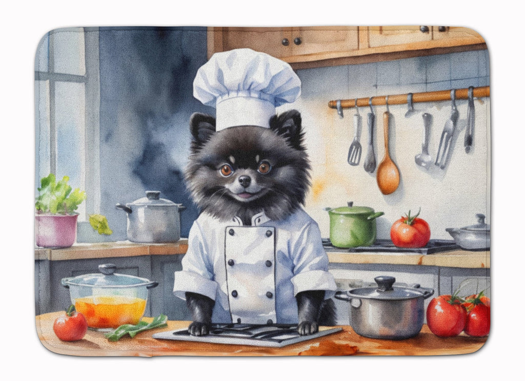 Pomeranian The Chef Memory Foam Kitchen Mat Machine Washable Anti-Fatigue Cushion Comfort Bath or Kitchen Rug