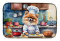 Pomeranian The Chef Dish Drying Mat Absorbent Dish Drying Mat Pad for Kitchen Counter Dish Drainer Mat for Countertop, 14 x 21", Multicolor