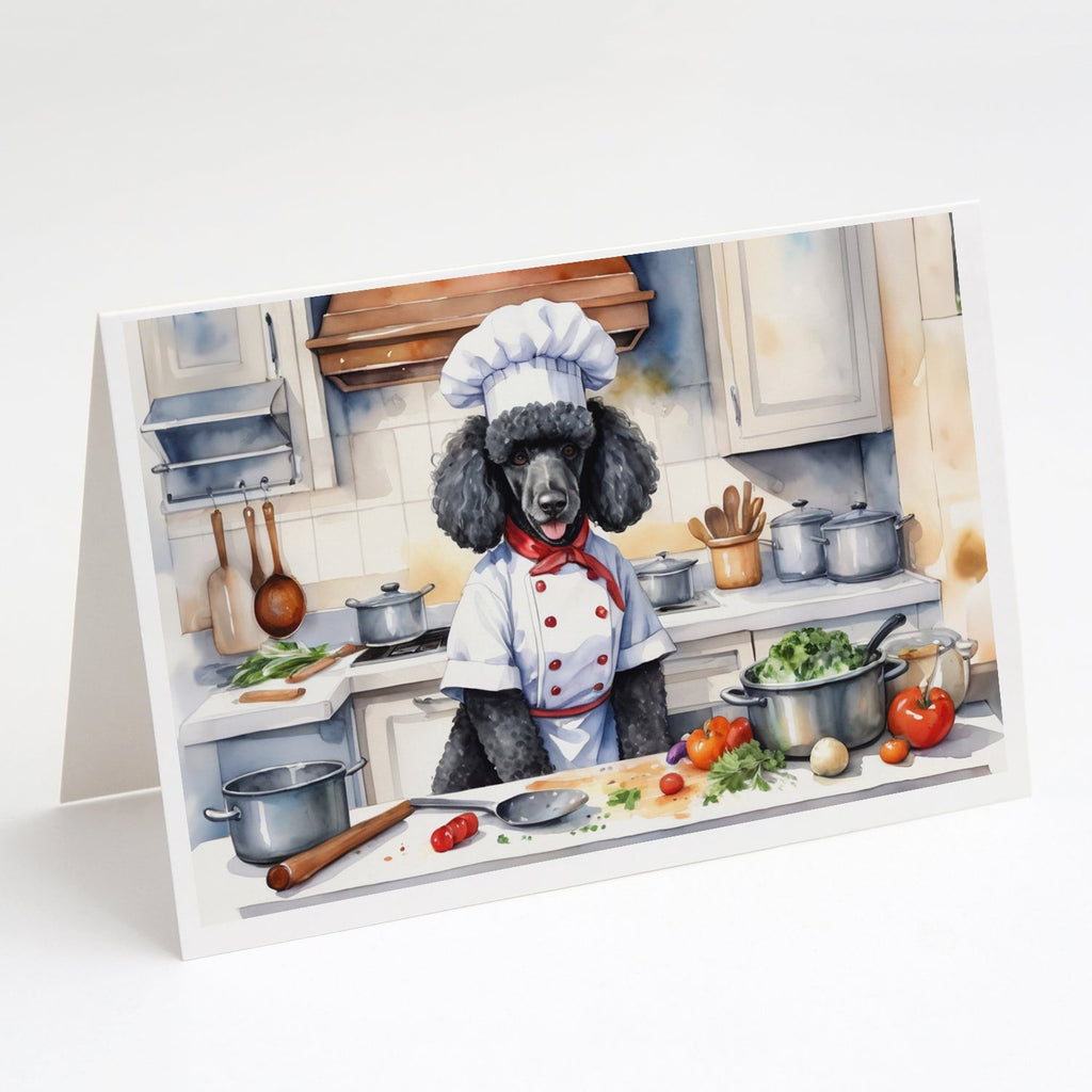 Black Poodle The Chef Greeting Cards Pack of 8 Blank Cards with Envelopes Whimsical A7 Size 5x7