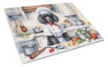 Black Poodle The Chef Cutting Board Tempered Glass Kitchen Cutting Surface, Heat Resistant Chopping, Non-Slip Feet, Food Prep & Serving