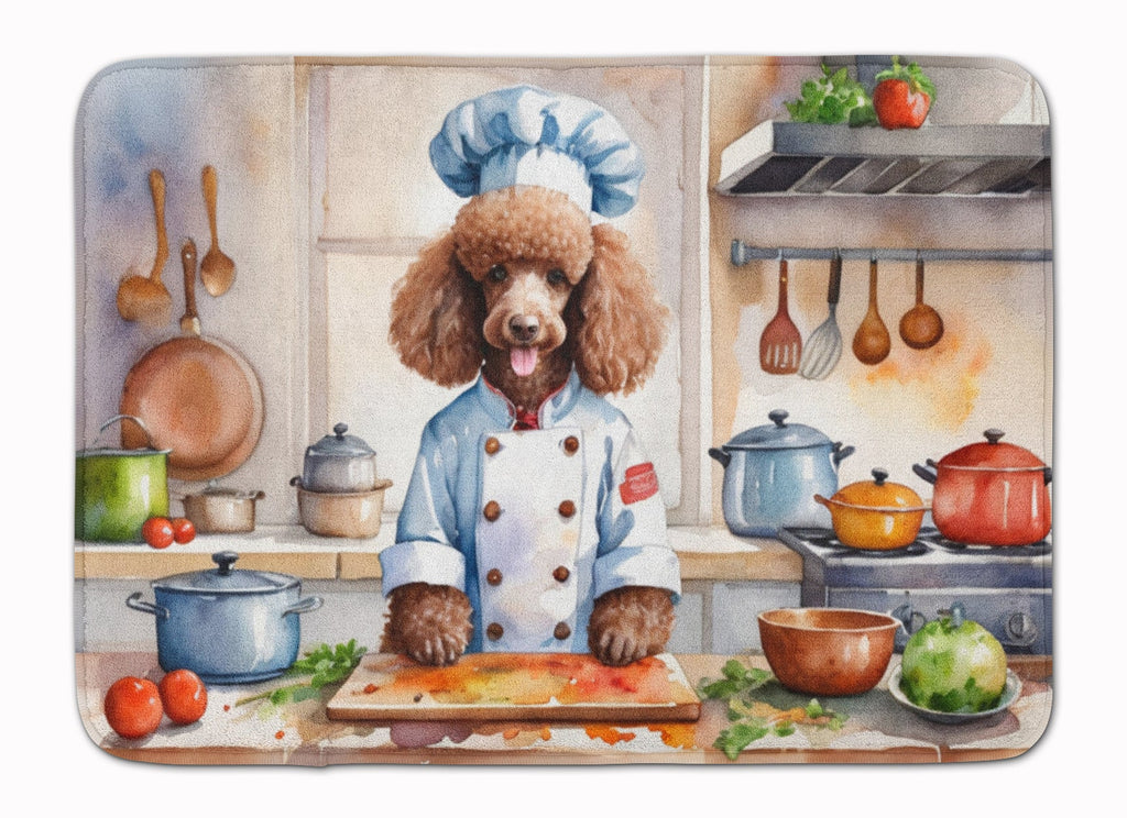 Chocolate Poodle The Chef Memory Foam Kitchen Mat Machine Washable Anti-Fatigue Cushion Comfort Bath or Kitchen Rug