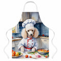 White Poodle The Chef Apron Cooking Kitchen Server Baking Crafts Gardening for Adult Women Men, Unisex, Large, Multicolor