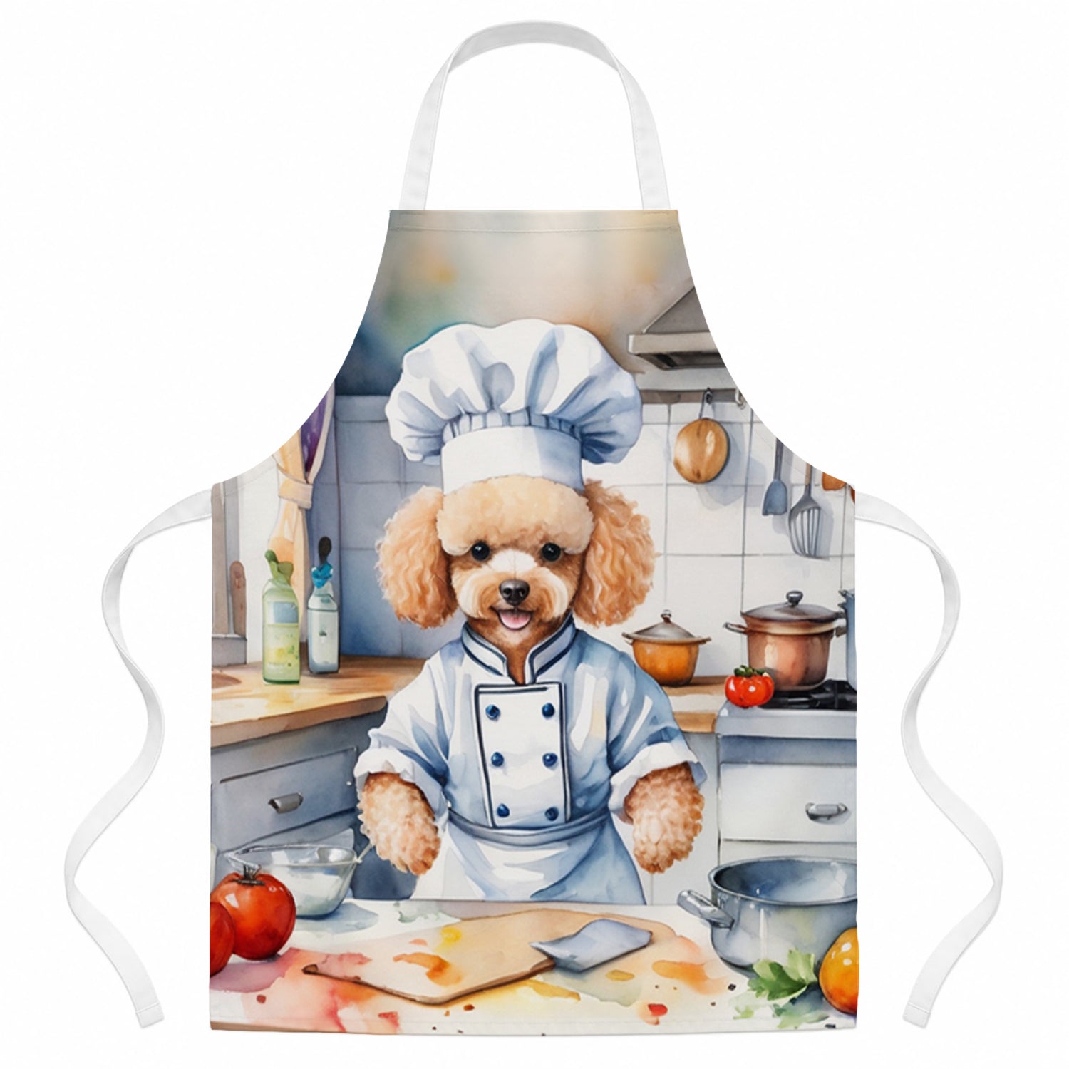 Poodle The Chef Apron Cooking Kitchen Server Baking Crafts Gardening for Adult Women Men, Unisex, Large, Multicolor