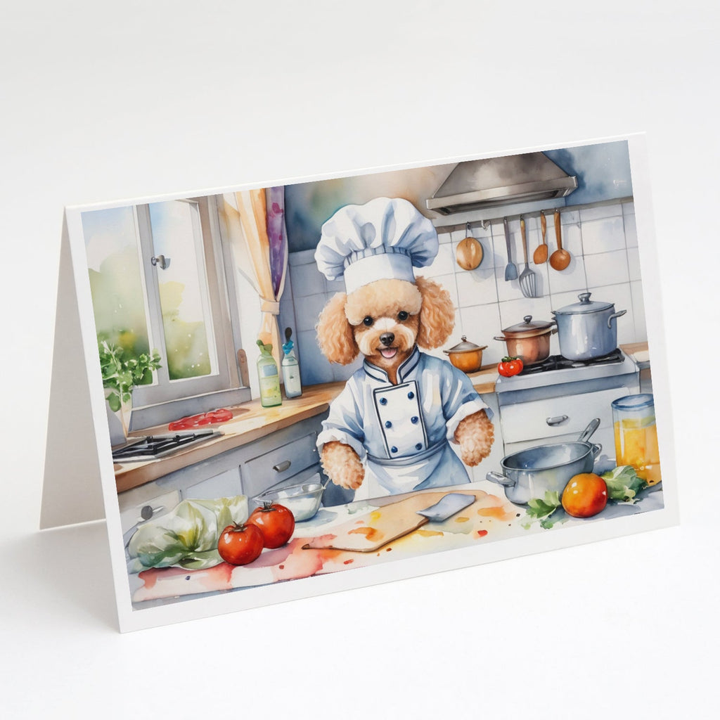 Poodle The Chef Greeting Cards Pack of 8 Blank Cards with Envelopes Whimsical A7 Size 5x7