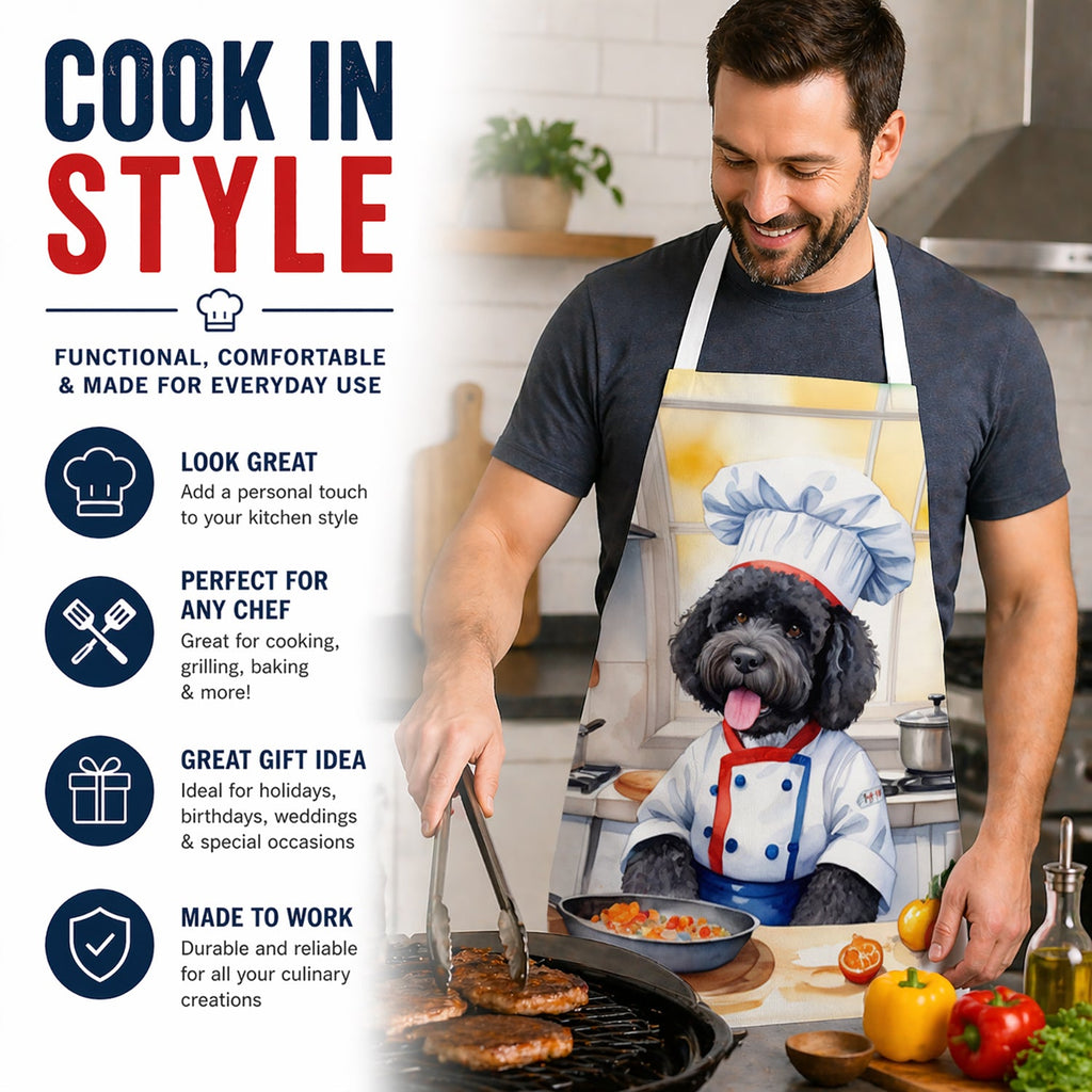 Portuguese Water Dog The Chef Apron Cooking Kitchen Server Baking Crafts Gardening for Adult Women Men, Unisex, Large, Multicolor