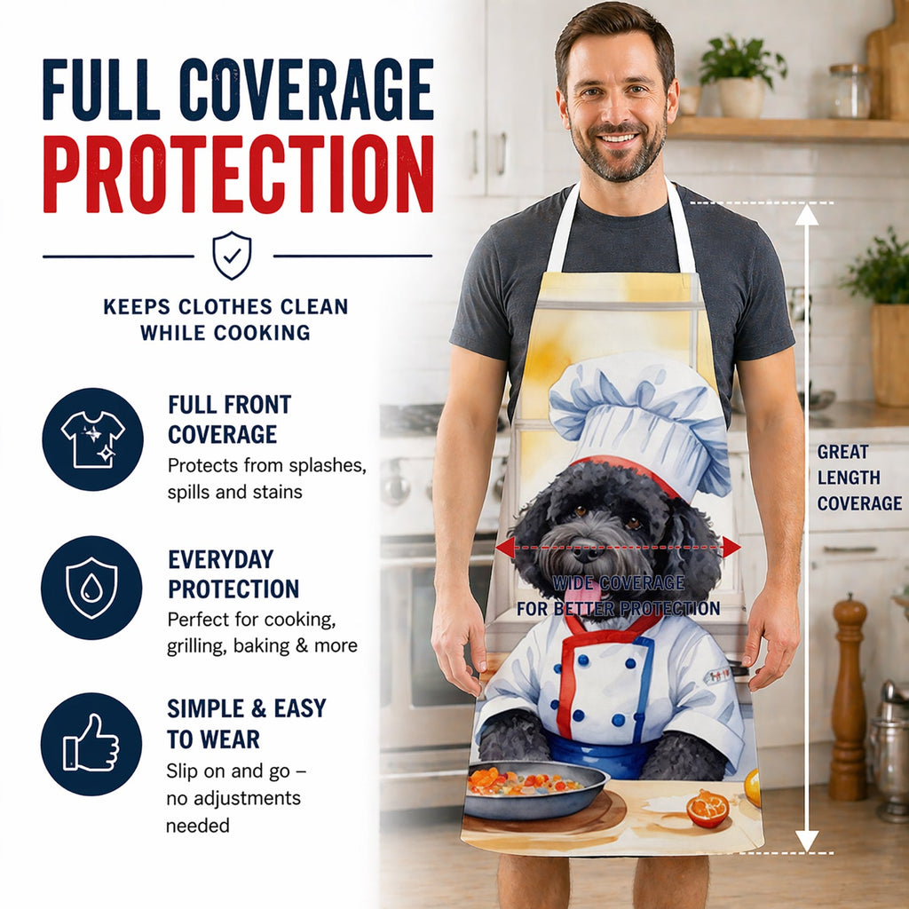Portuguese Water Dog The Chef Apron Cooking Kitchen Server Baking Crafts Gardening for Adult Women Men, Unisex, Large, Multicolor