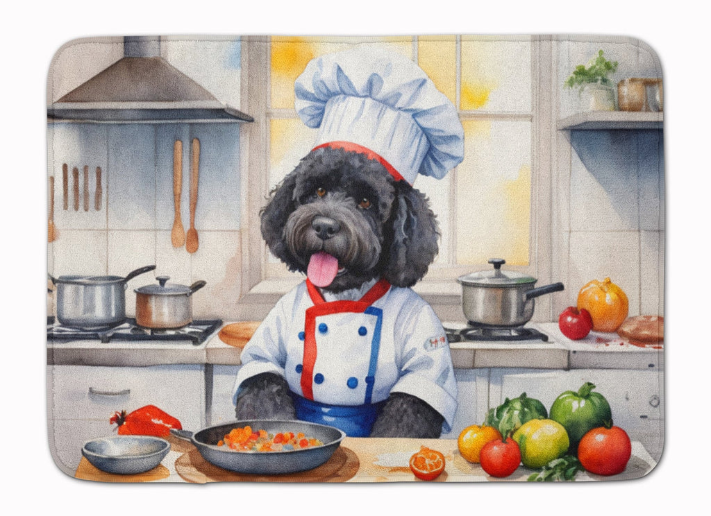 Portuguese Water Dog The Chef Memory Foam Kitchen Mat Machine Washable Anti-Fatigue Cushion Comfort Bath or Kitchen Rug